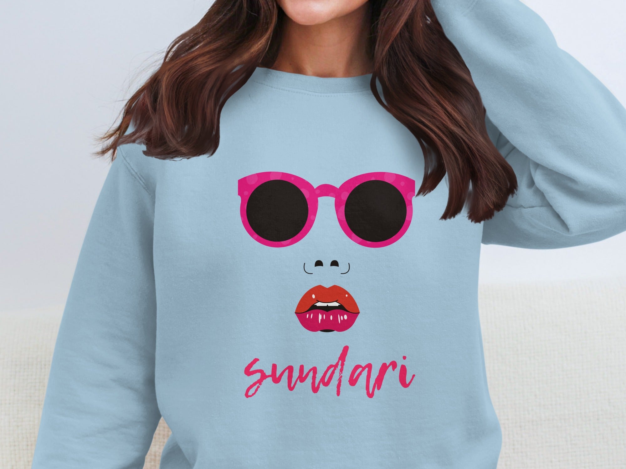 Stylish Graphic Sweatshirt with Sunglasses Design