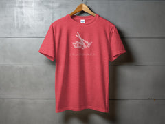 Unique Graphic Red T-shirt With Music Design