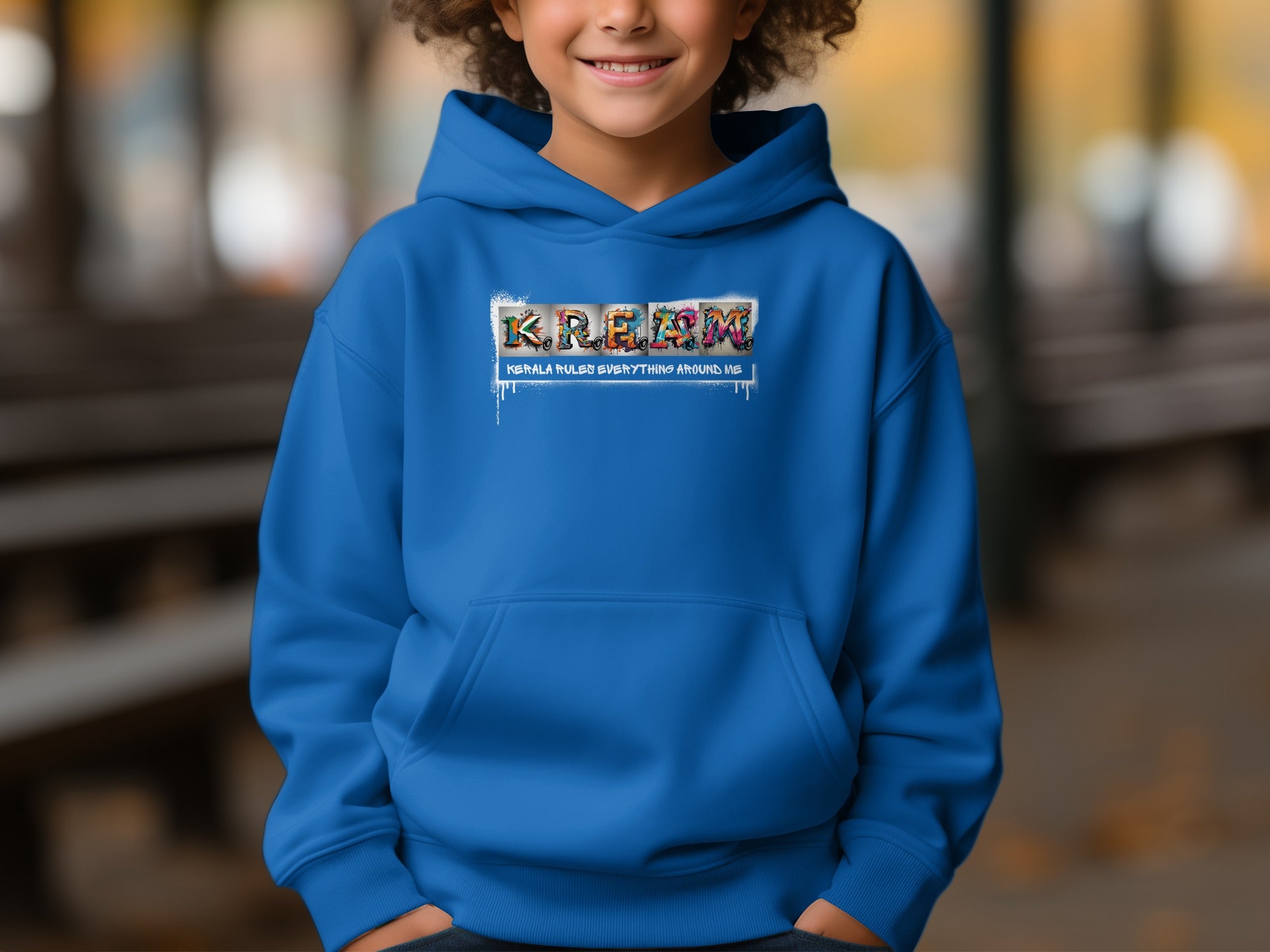 KREAM Youth Hoodie With Unique Graffiti Letter Design