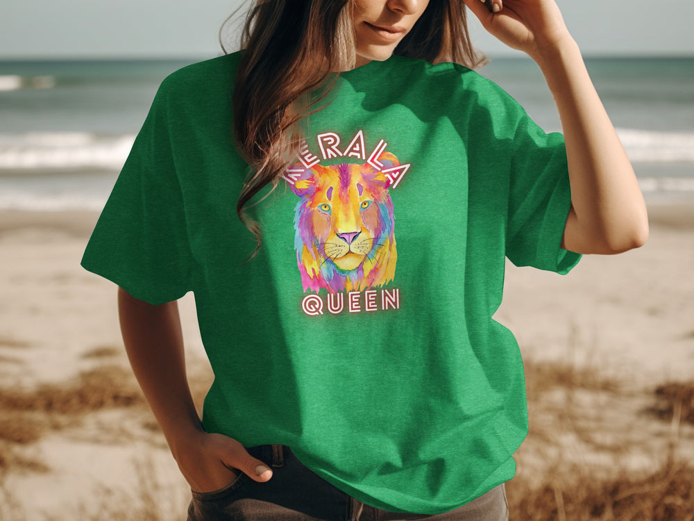 Vibrant Lion Kerala Queen Graphic T-shirt Design