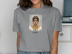 Empowering Shakti Design Grey Short Sleeve Shirt