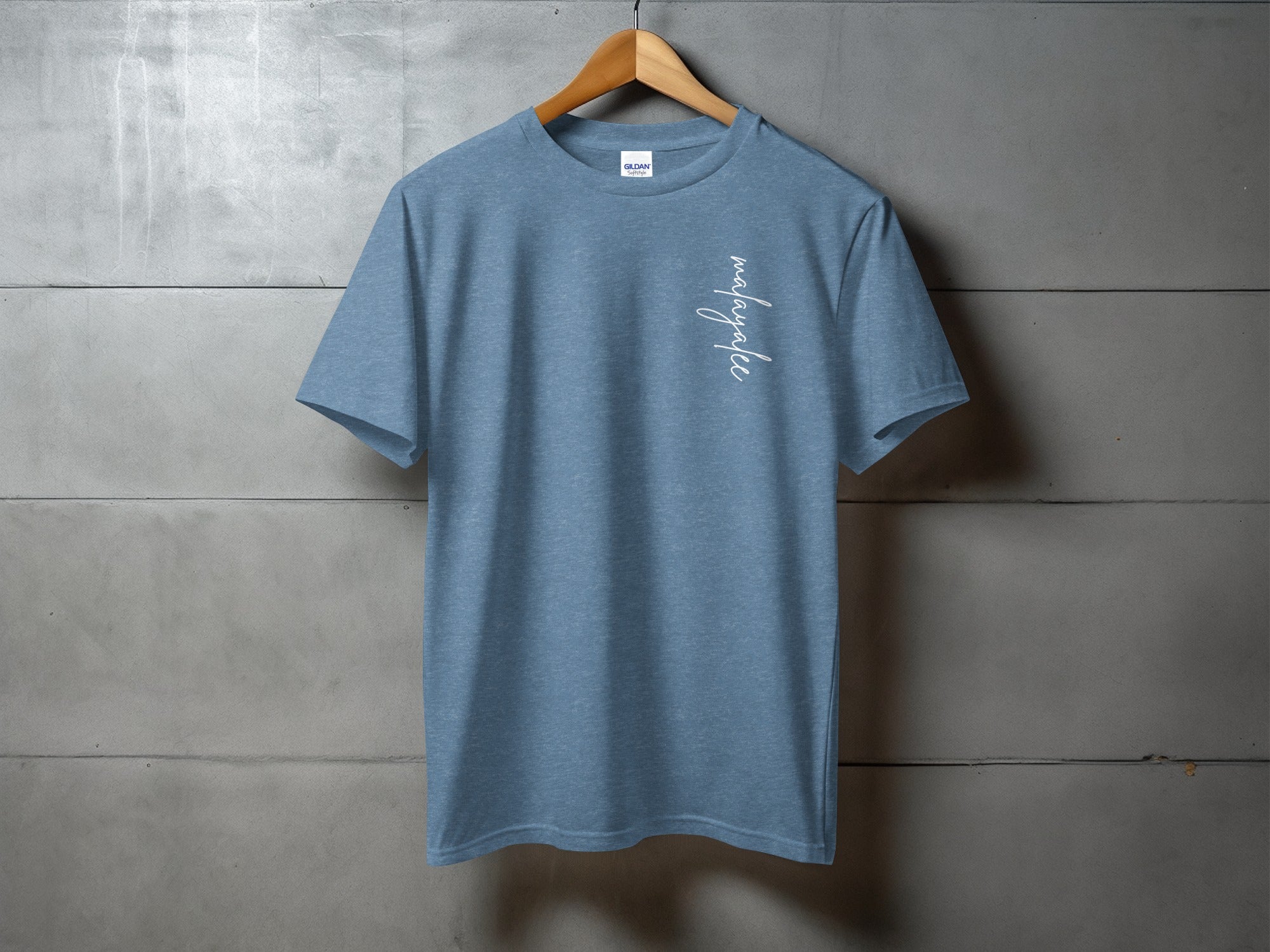 Stylish Blue T-Shirt with Unique Side Print Design