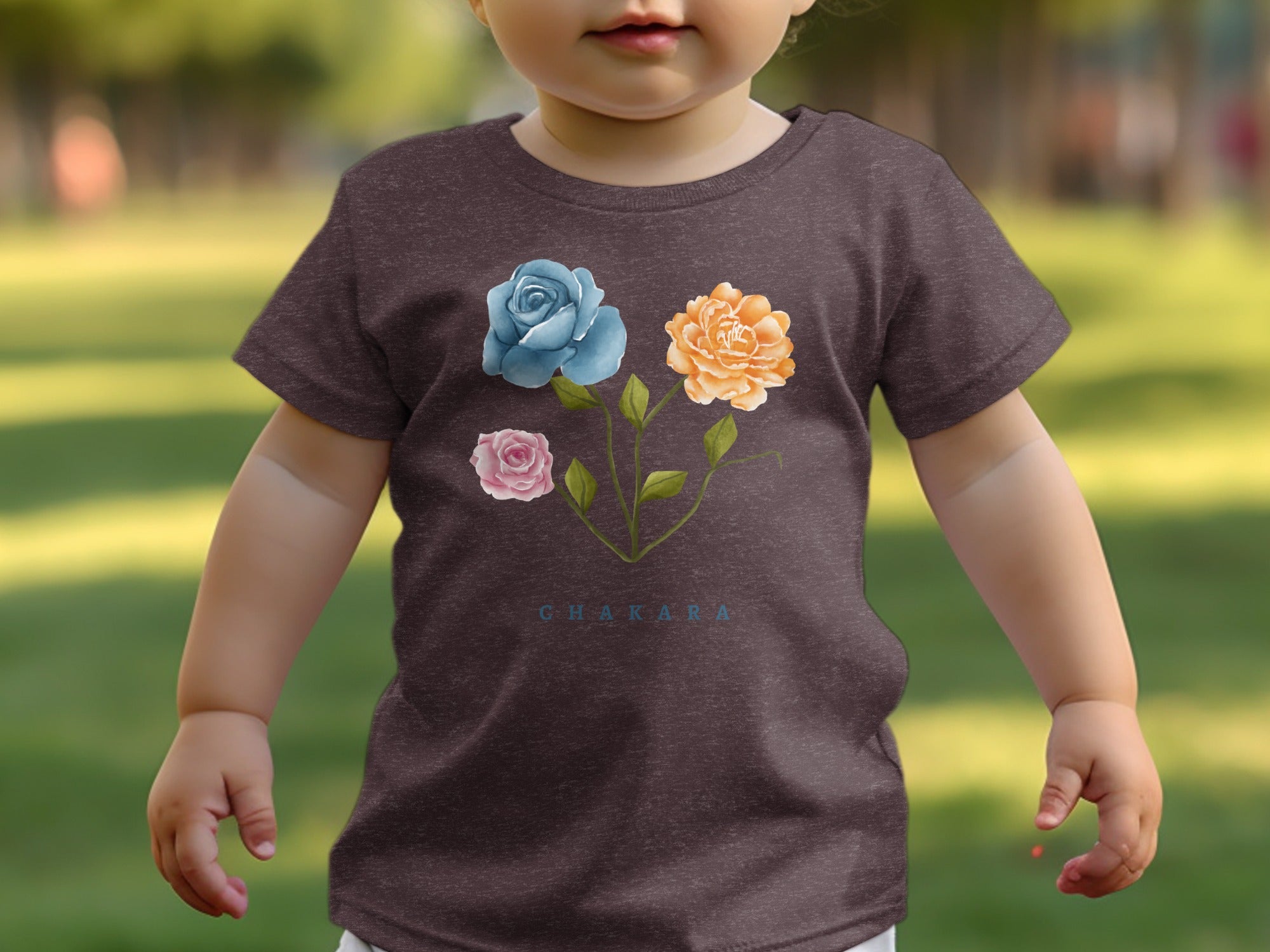 Floral Design Kids T-Shirt with Colorful Flowers Design