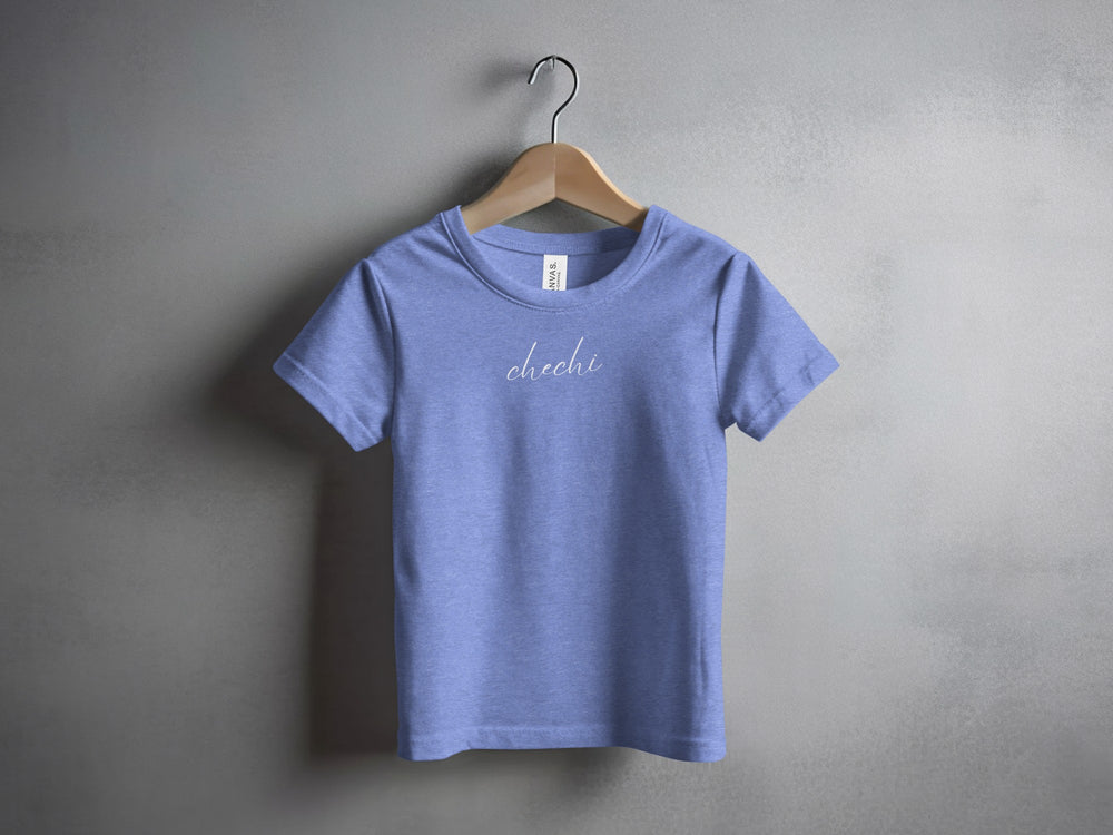 Chicchi Branded Blue T-shirt on Hanger Display
