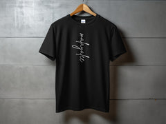 Stylish Black Tee with Unique Unbangle Design