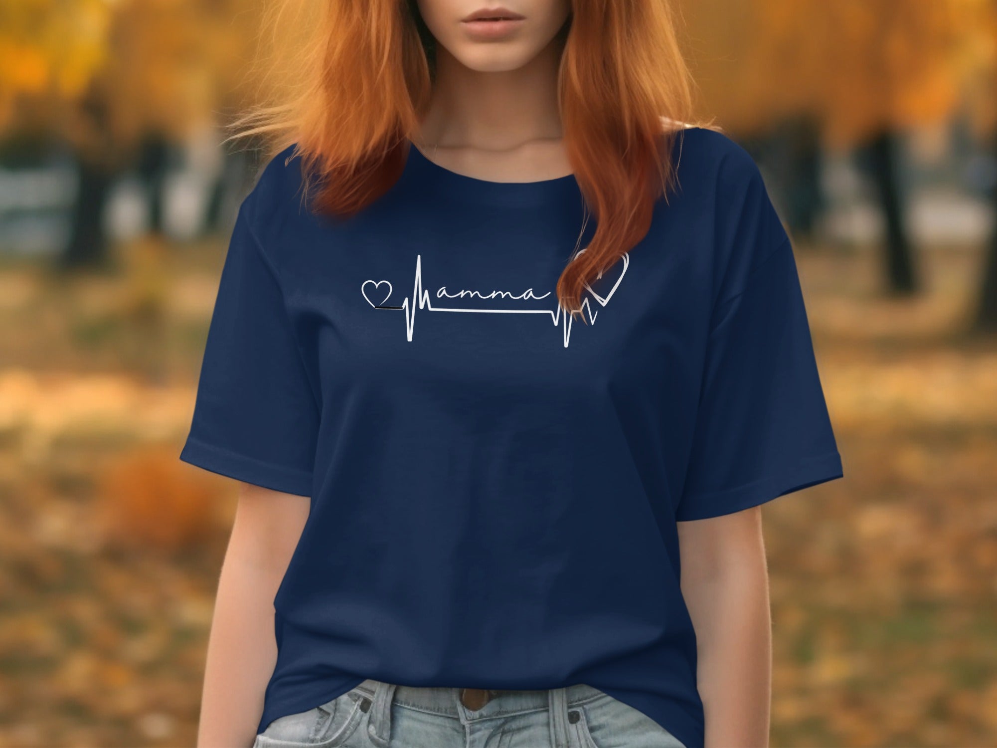 Heartbeat Mamma Graphic Tee for Women Casual Wear