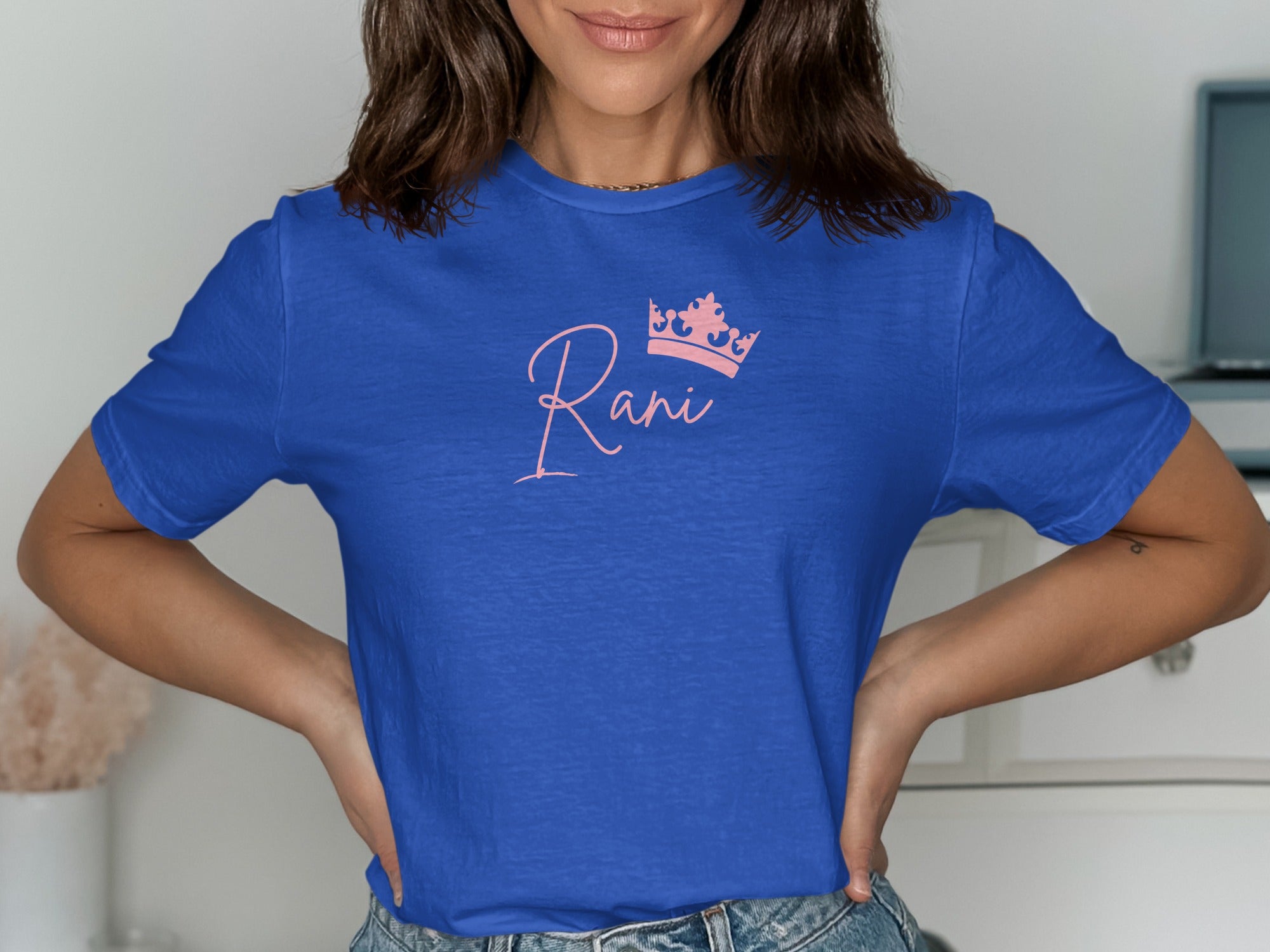Rani Queen Pink Crown Graphic Design T-Shirt Product