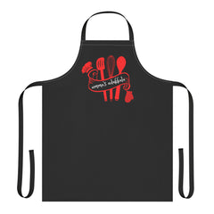Chef Apron - "Mommy's Kitchen" Red Utensils Apron for Cooking & BBQ