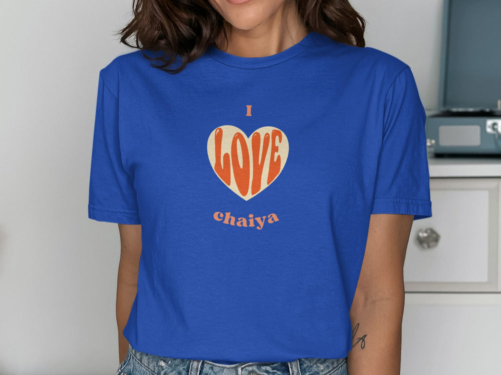 I Love Chaiya Heart Design Blue Tee