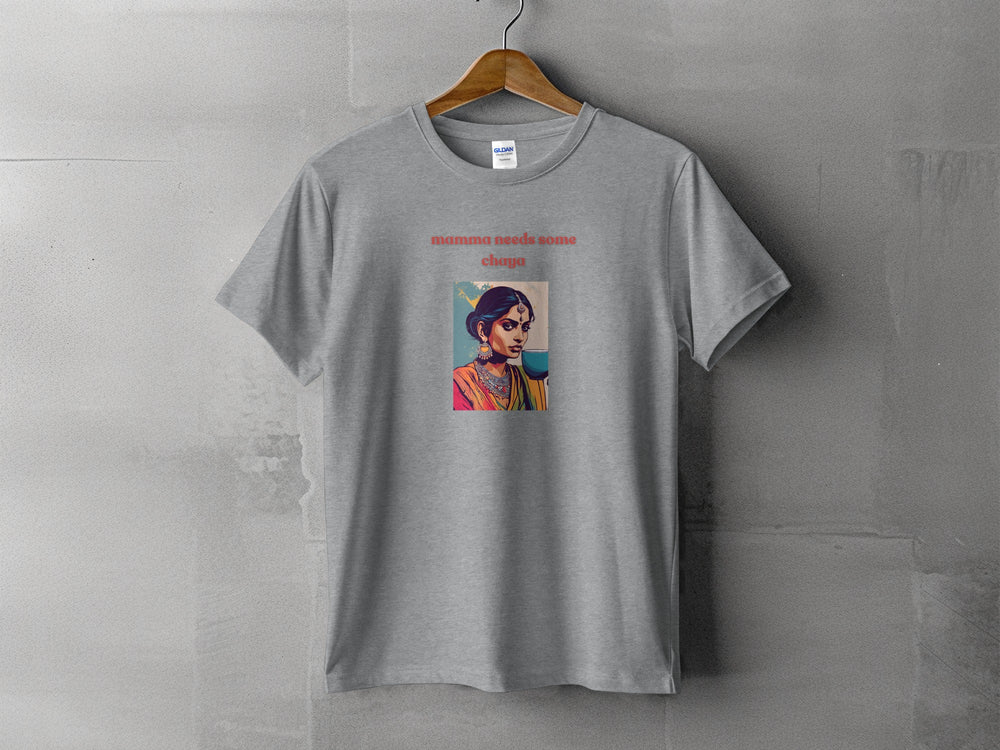 Mamma Needs Some Chai Gray Graphic Tee Shirt