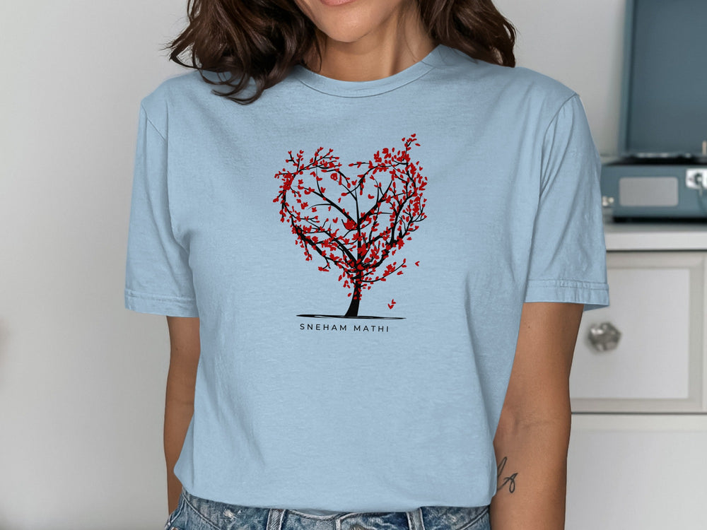 Artistic Heart Tree Graphic Shirt Sneham Mathi Design