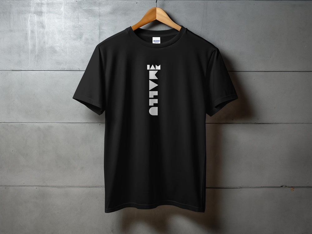 Stylish Dark Tee with Unique Vertical Design