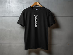 Stylish Dark Tee with Unique Vertical Design