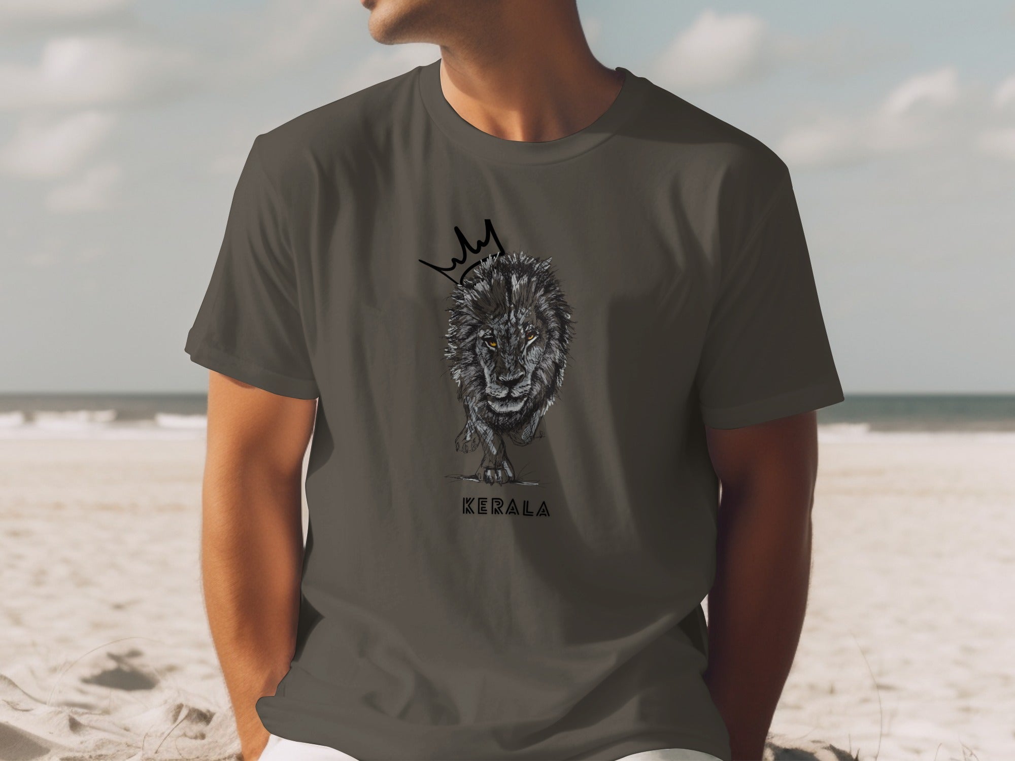 Majestic Lion with Crown Kerala T-shirt Product
