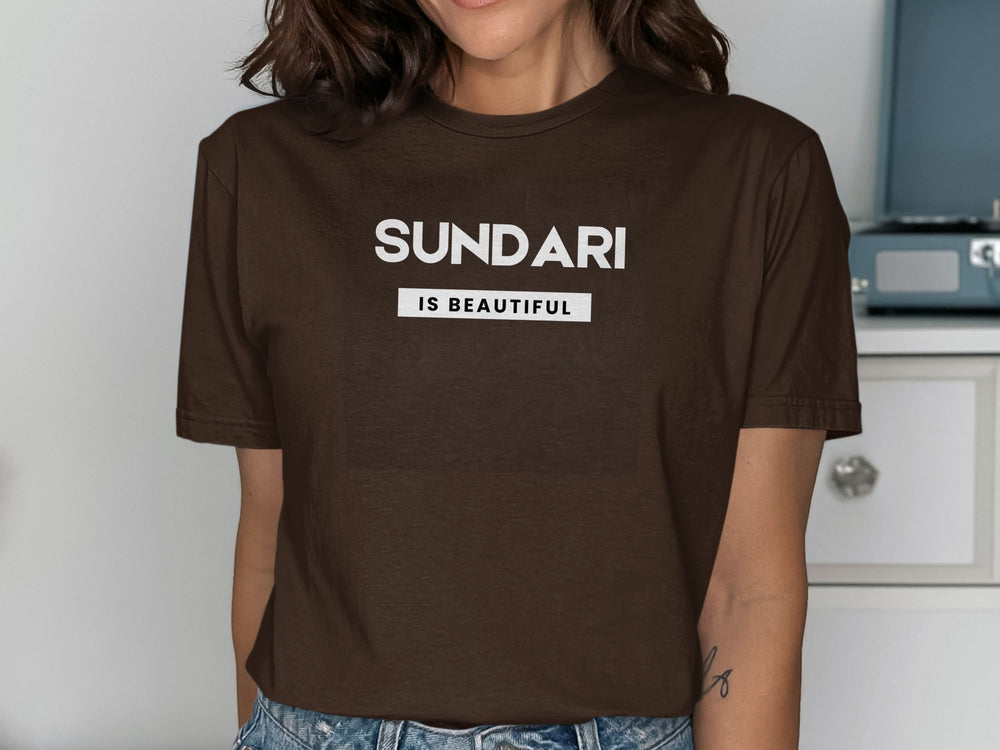 SUNDARI IS BEAUTIFUL Brown Graphic Tee