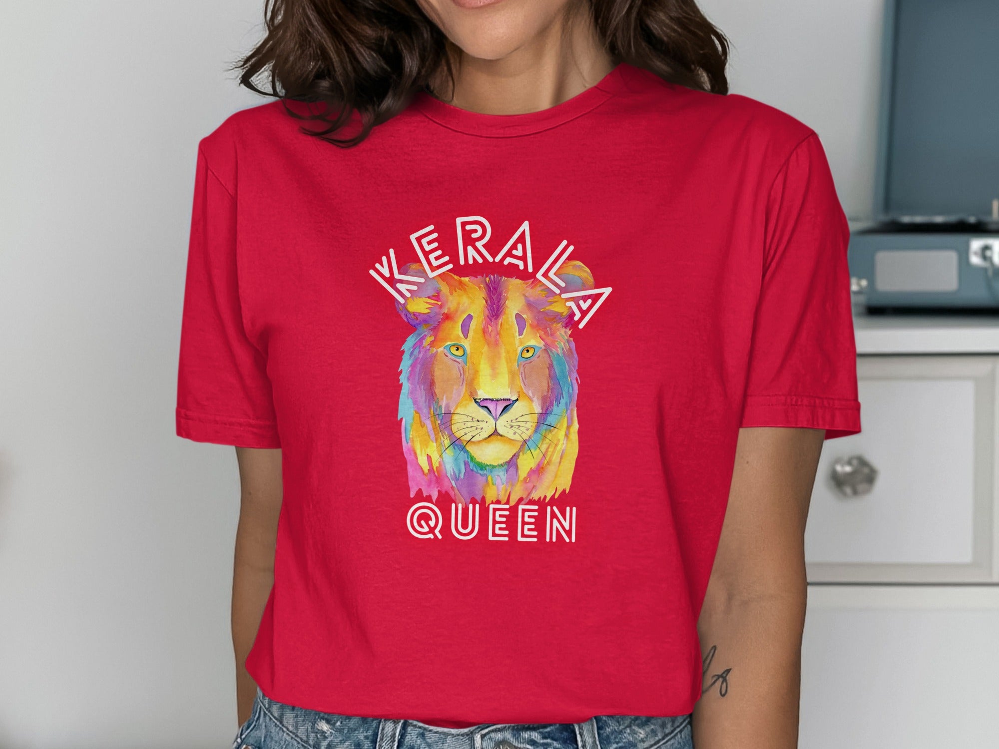 Kerala Queen Lion Graphic T-Shirt for Women
