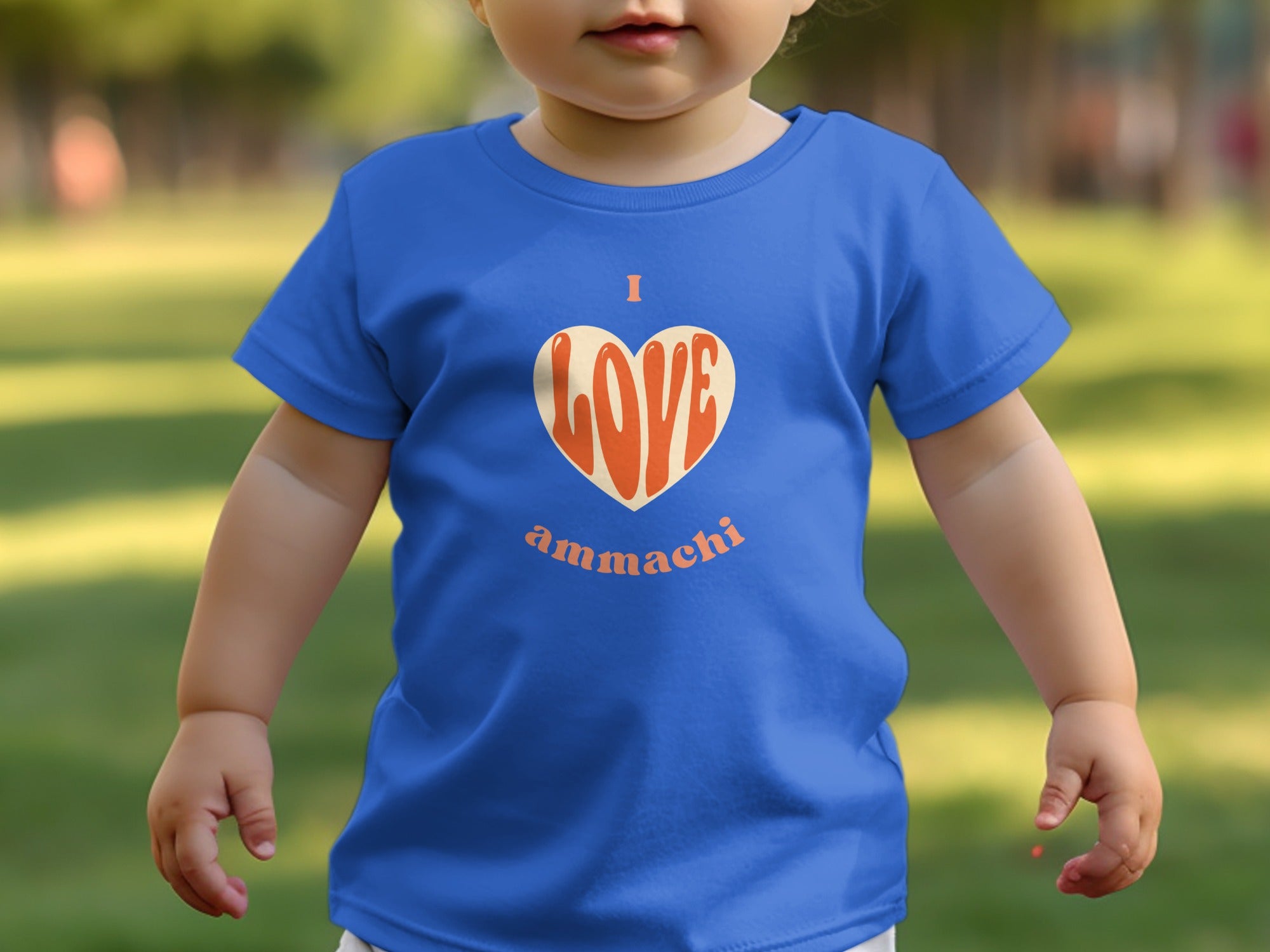 I Love Ammachi Cute Blue Toddler Baby T-Shirt