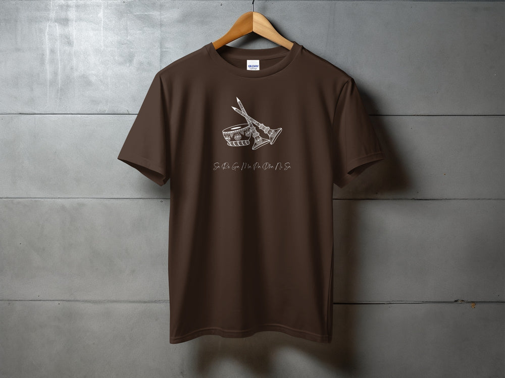 Music Themed T-Shirt Featuring Instruments and Notes
