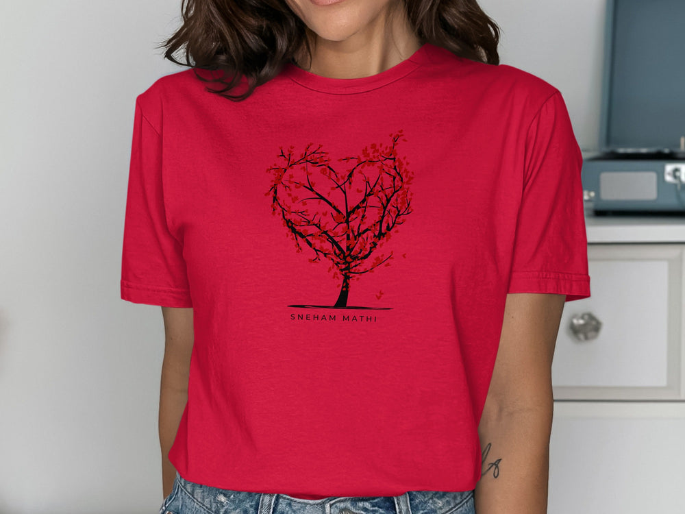 Heart-shaped Tree Design Casual Wear Shirt