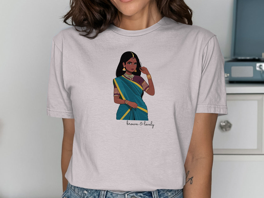 Detailed Design Brown And Lovely T-Shirt