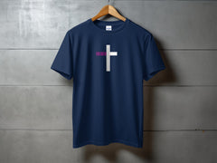 Stylish Christian Cross Dark Blue T-shirt product