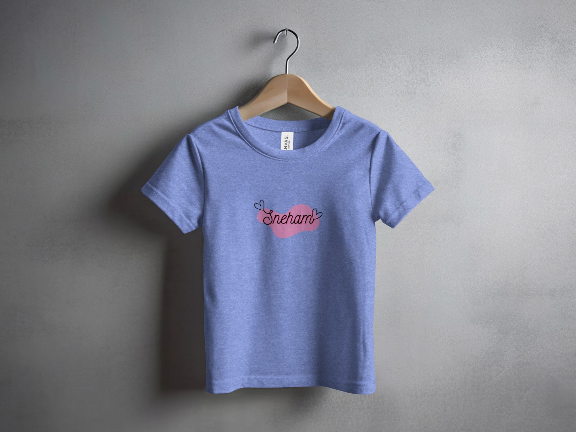 Cute Blue Shirt with Heart and Scribble Design
