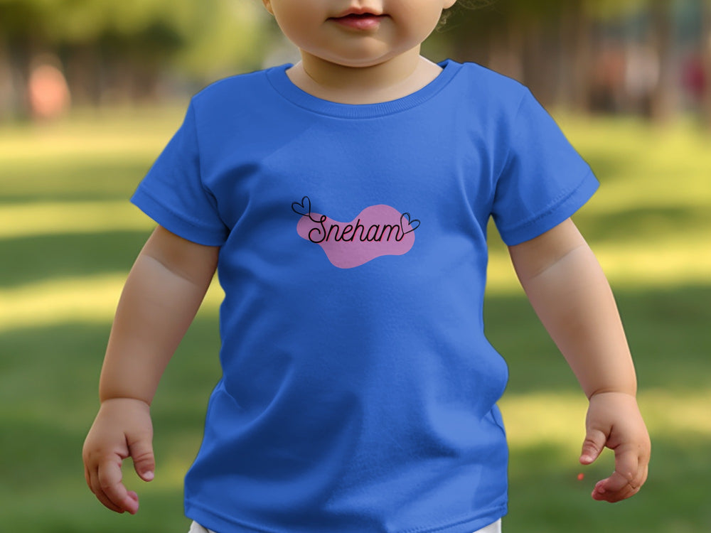 Adorable Blue T-Shirt with Sneham Heart Design