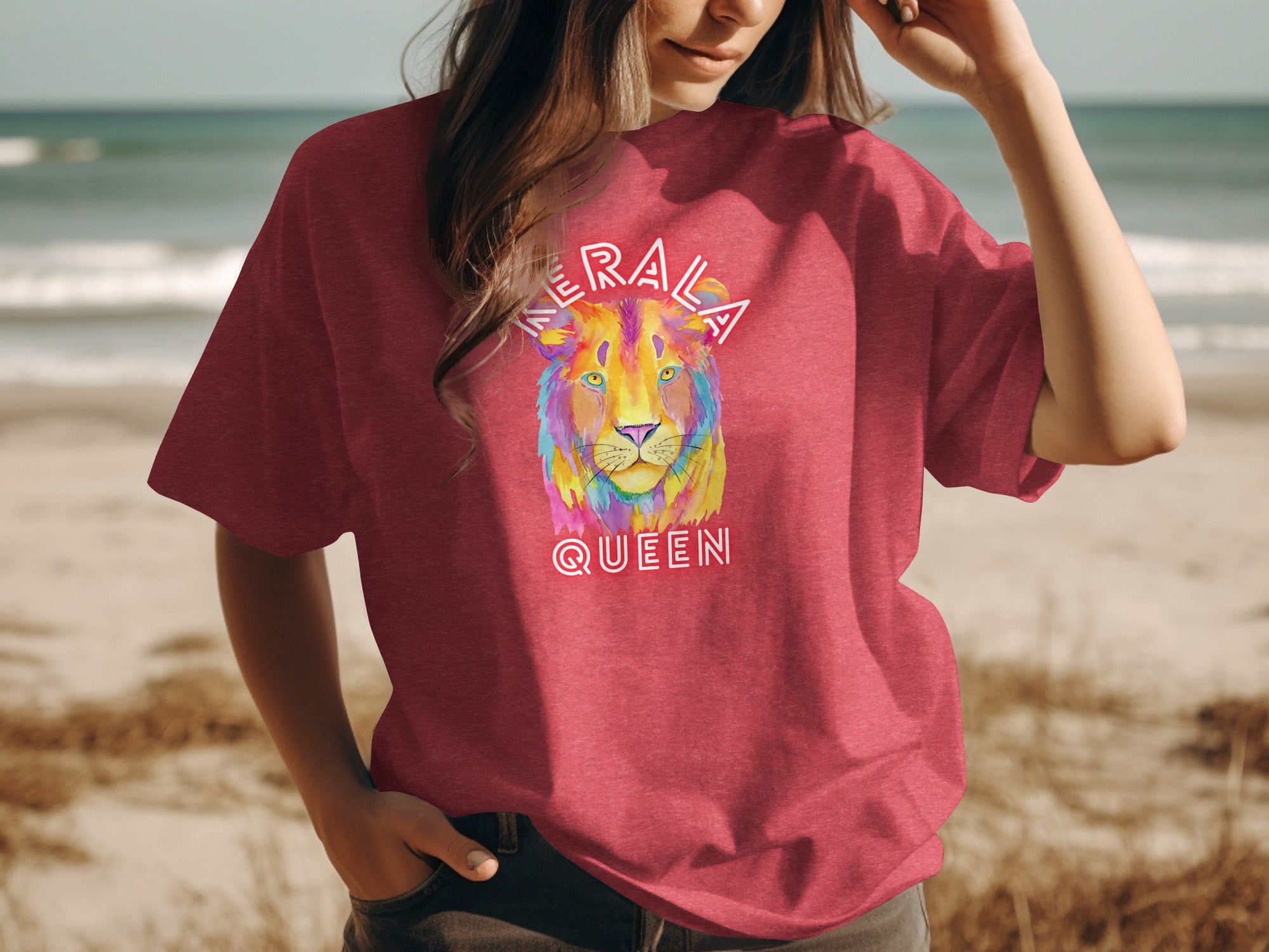 Kerala Queen Lion Graphic T-Shirt for Beach Days