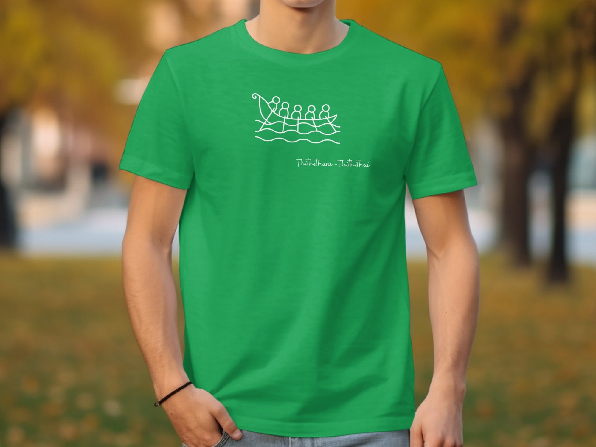 Green T-Shirt with Rowing Team Graphic