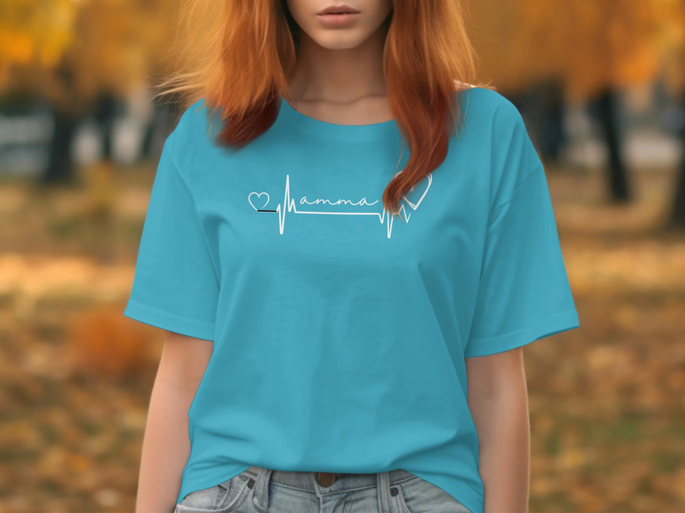 Mamma Heartbeat Graphic Tee for Casual Wear