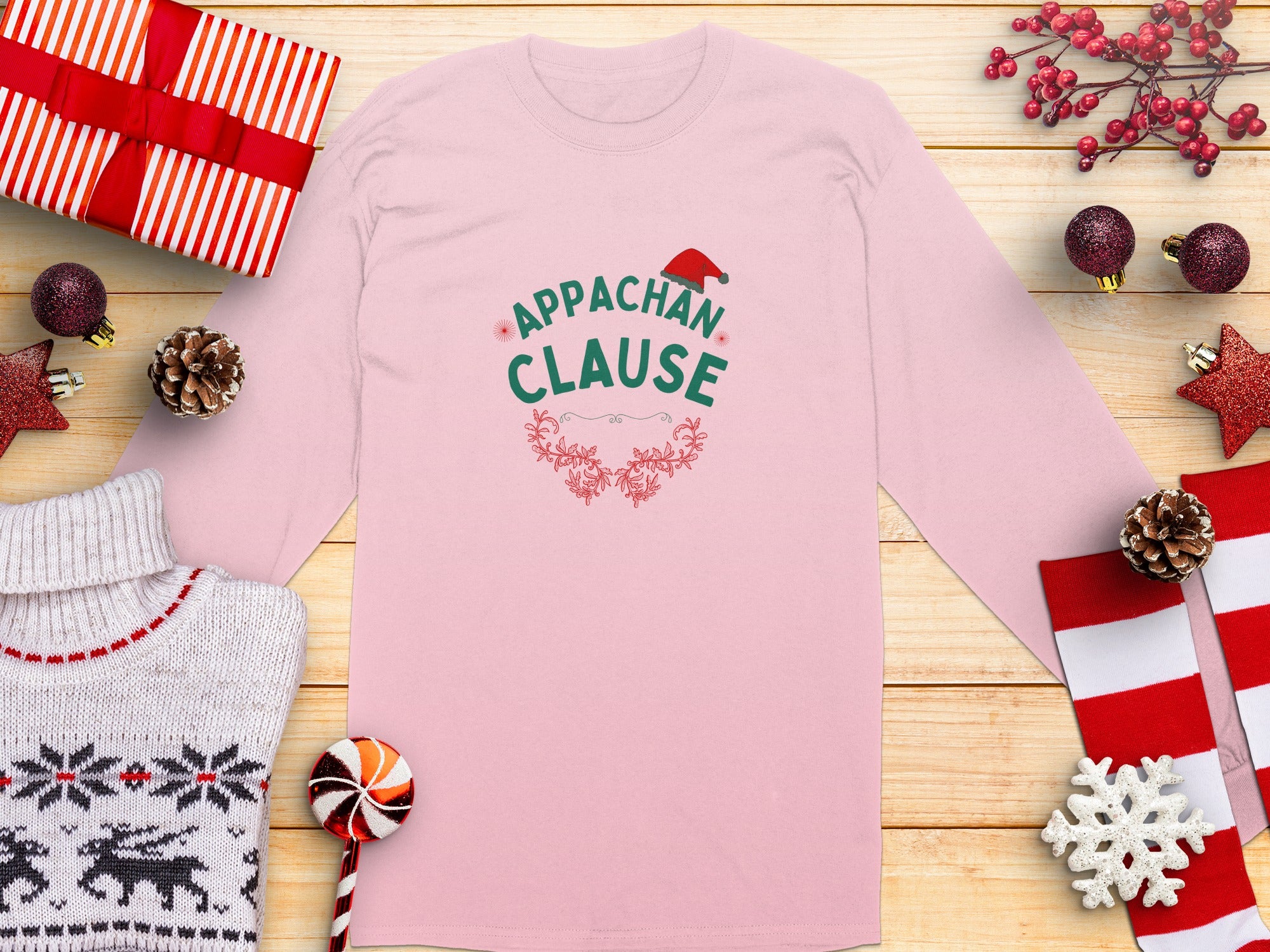 Appachan Clause Long Sleeve Holiday T-Shirt