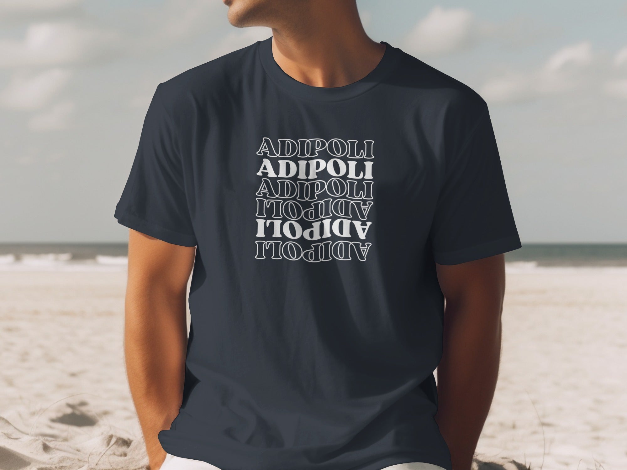 Adipoli Reflective Print Beach Casual T-shirt