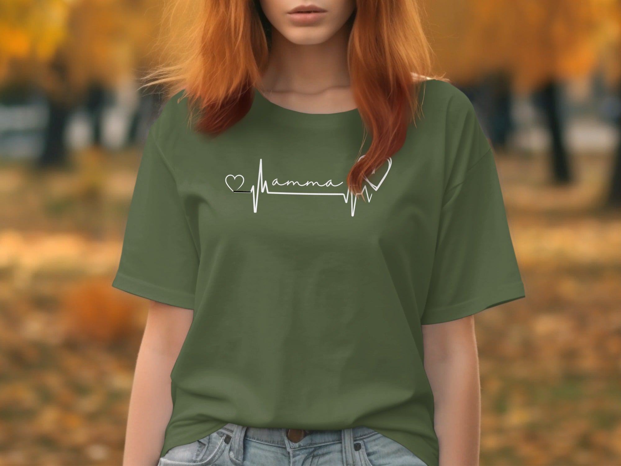 Mamma Heartbeat Love Graphic Tee for Casual Wear