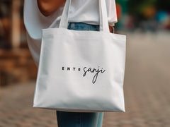 ENTE sanji stylish white tote bag for daily use