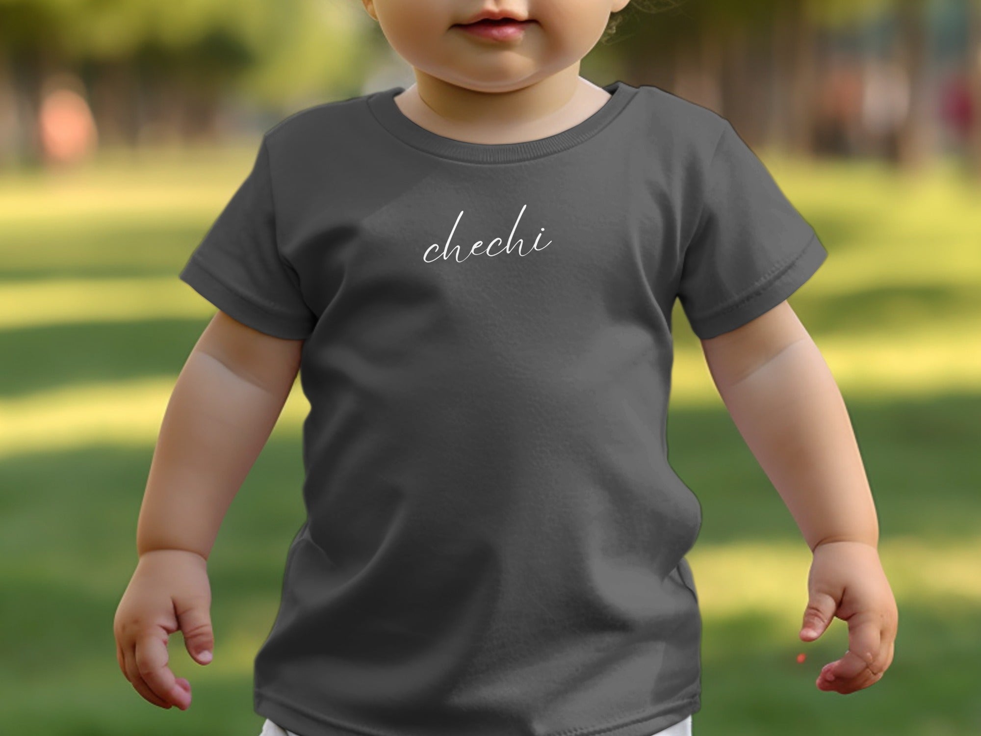 Chechi Script Design Short Sleeve Toddler Shirt