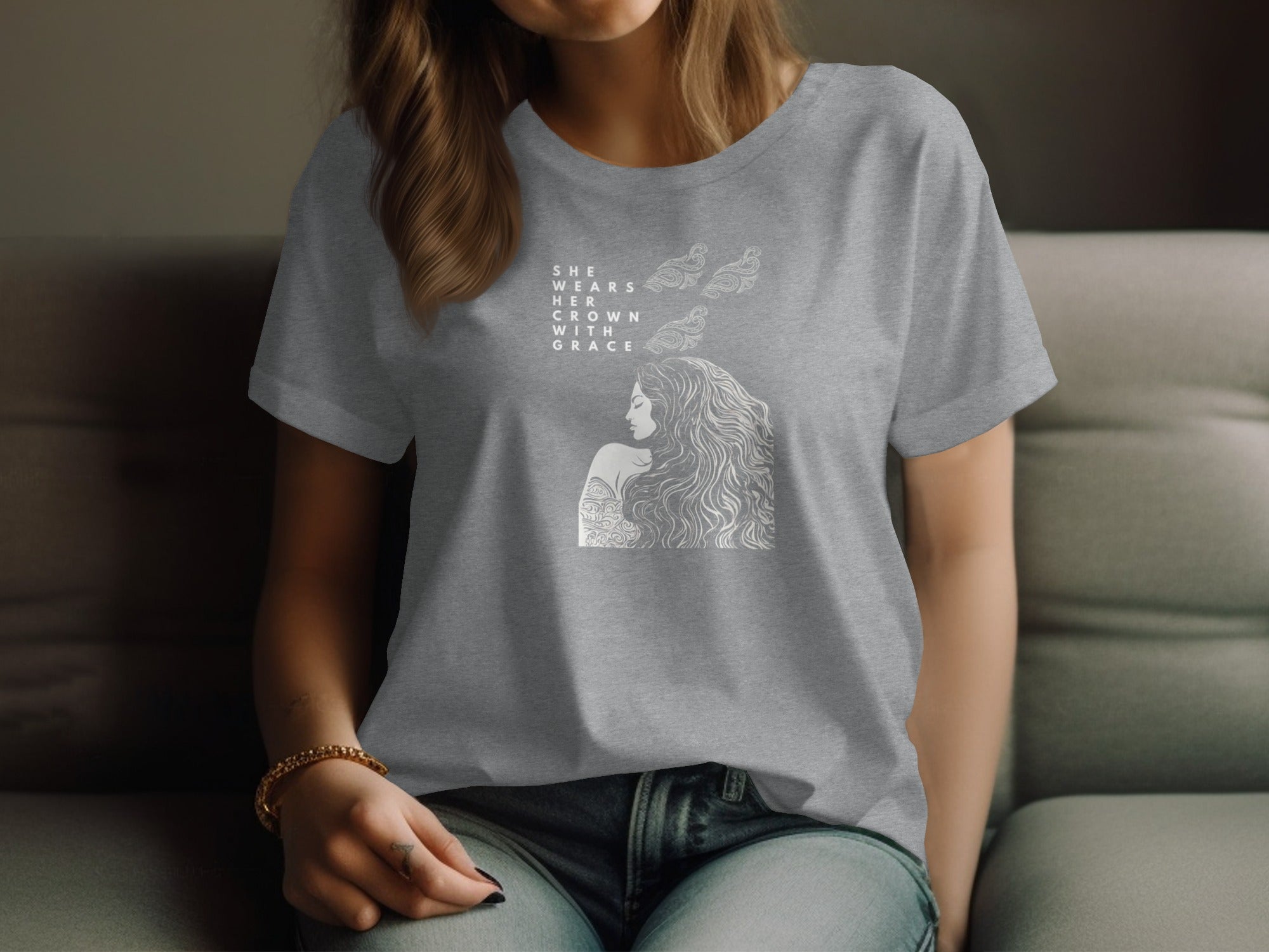 She Wears Her Crown With Grace T-shirt