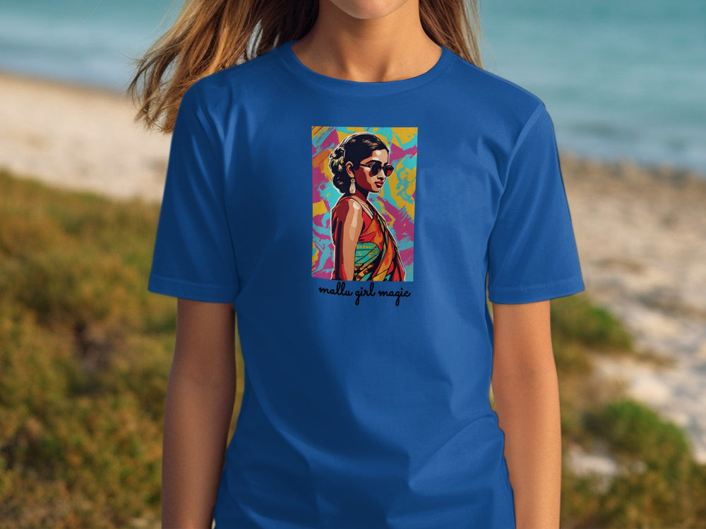 Mella Girl Magic Graphic Tee in Vibrant Beach Design