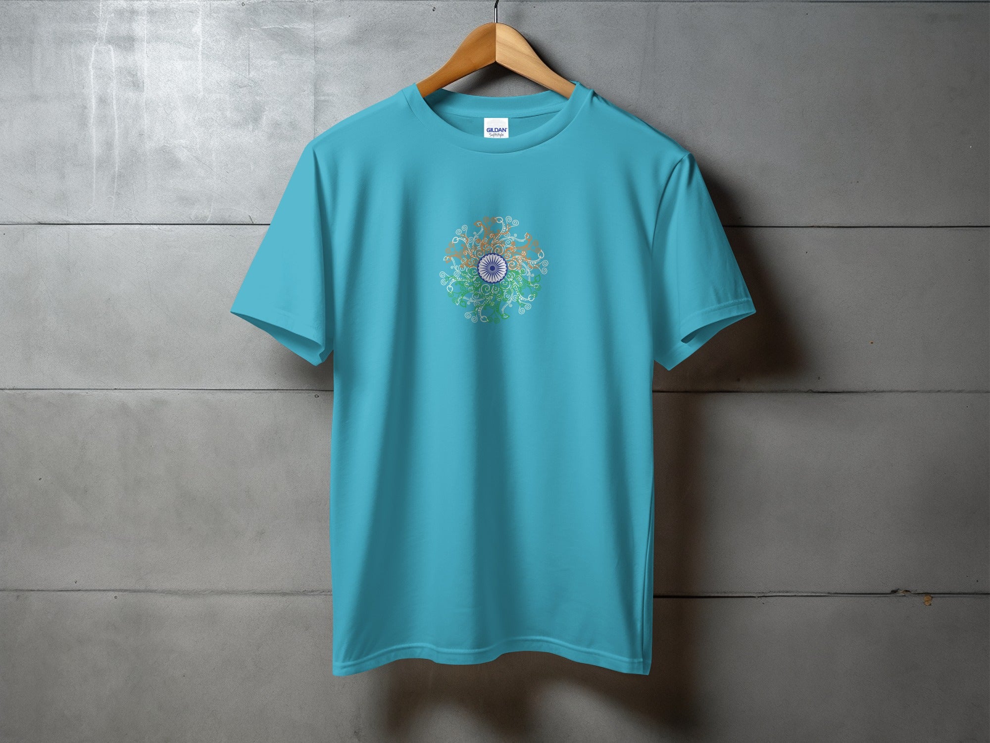 Stylish Blue T-Shirt Featuring Unique Abstract Design