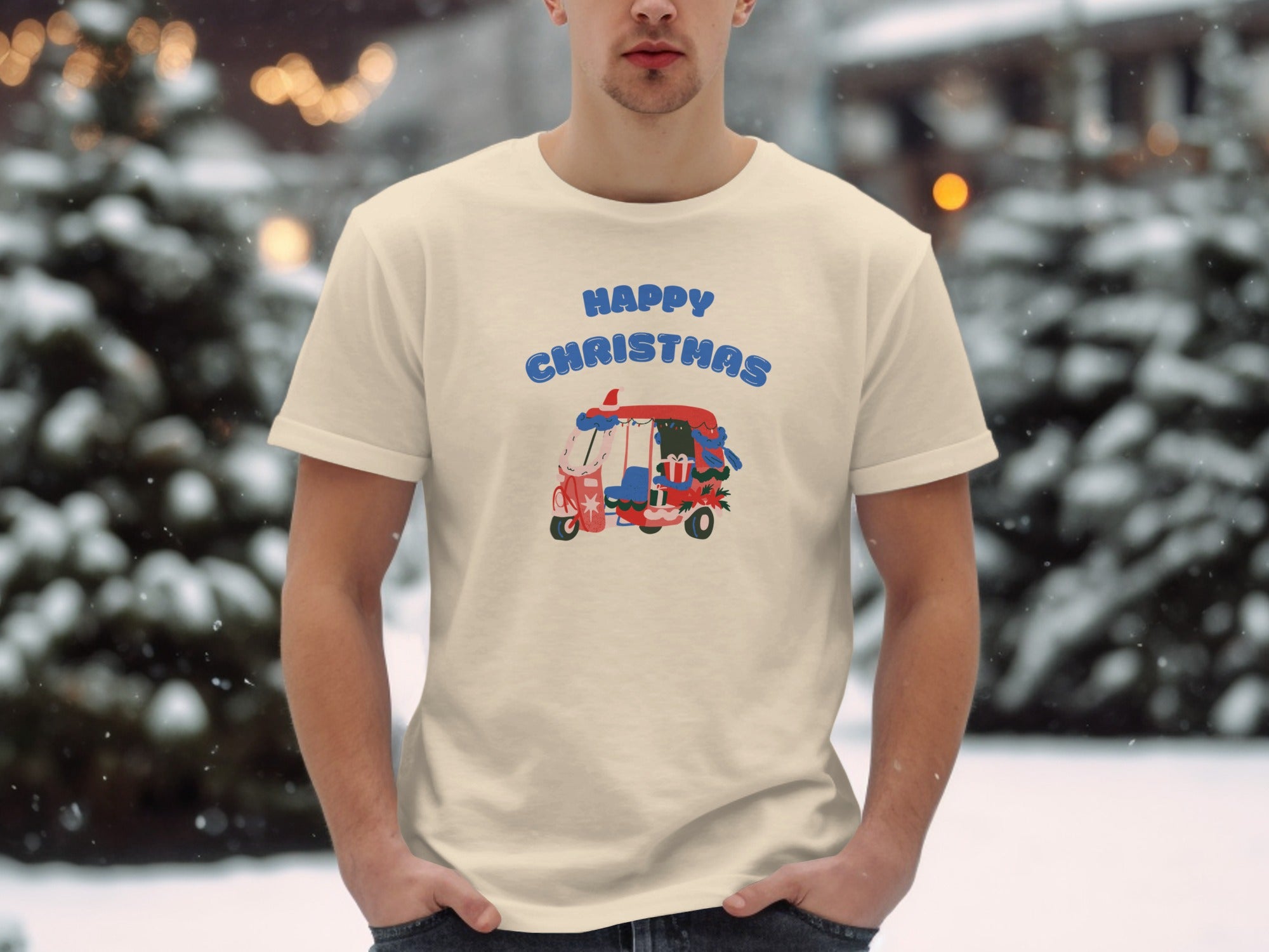Festive Holiday Tee Happy Christmas Graphic Shirt
