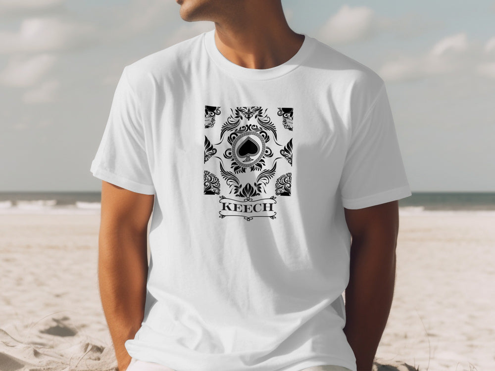 Intricate Design Graphic Tee with Spade Motif T-shirt