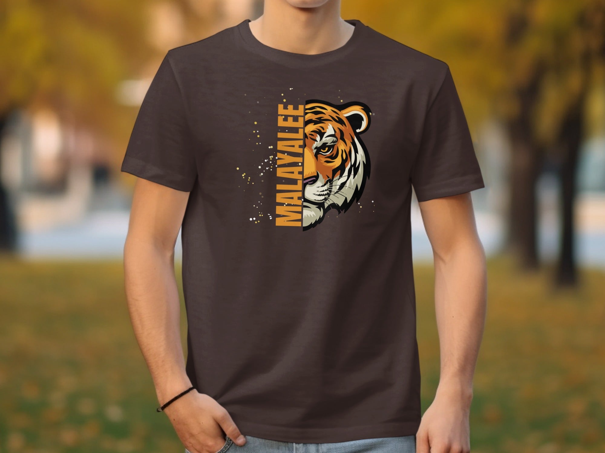 Bold Malayalee Tiger Graphic Short Sleeve T-shirt