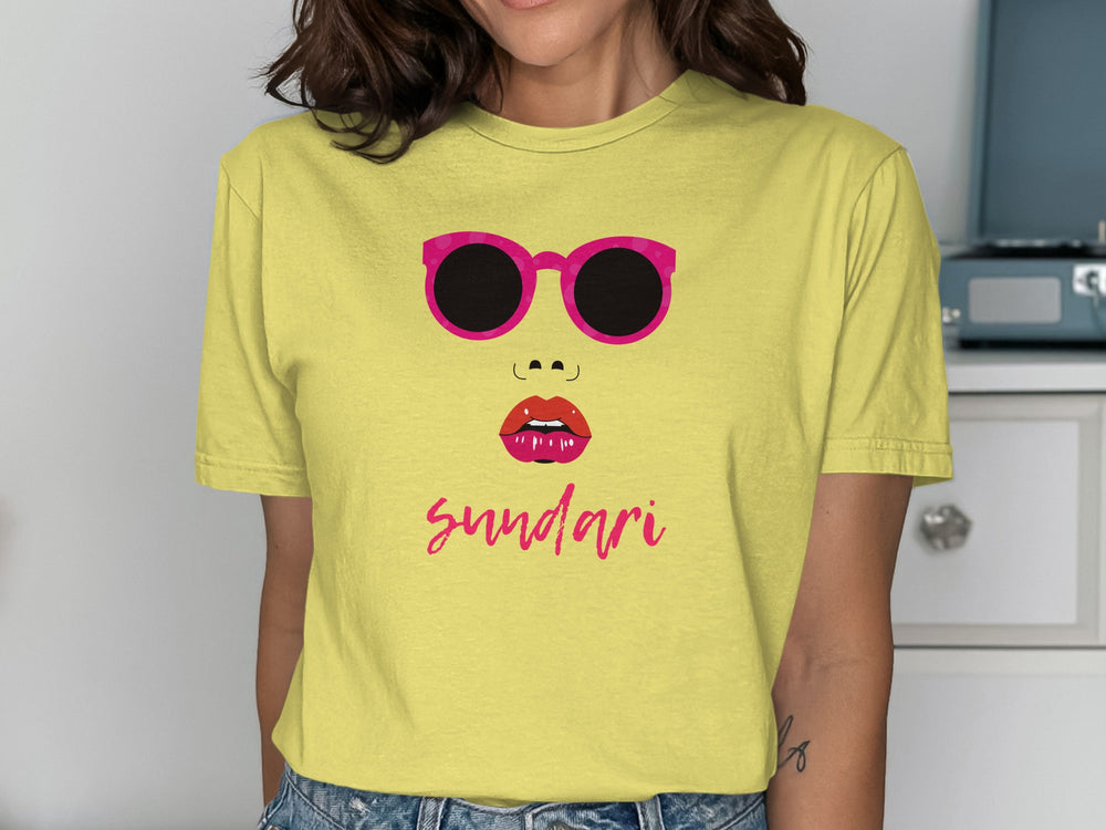 Sundari Face with Red Lips Graphic T-Shirt