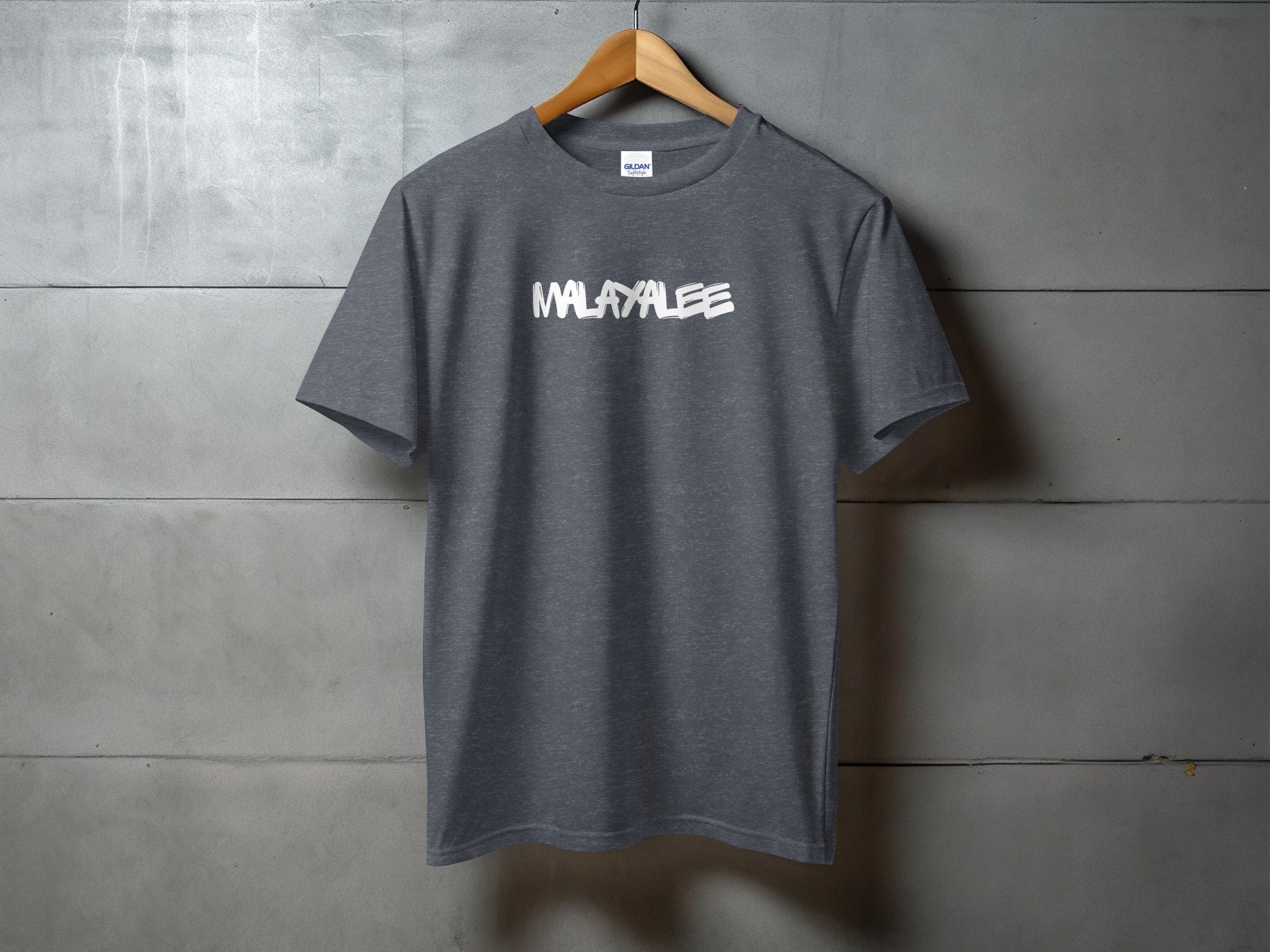 MALAYALEE Print Casual Grey T-Shirt