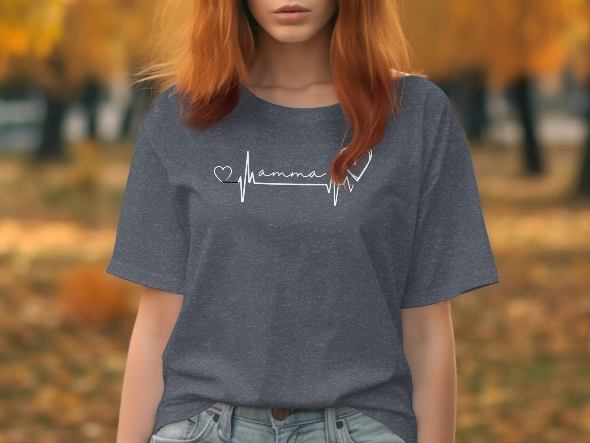 Heartbeat Mamma Design Casual Fashion Shirt