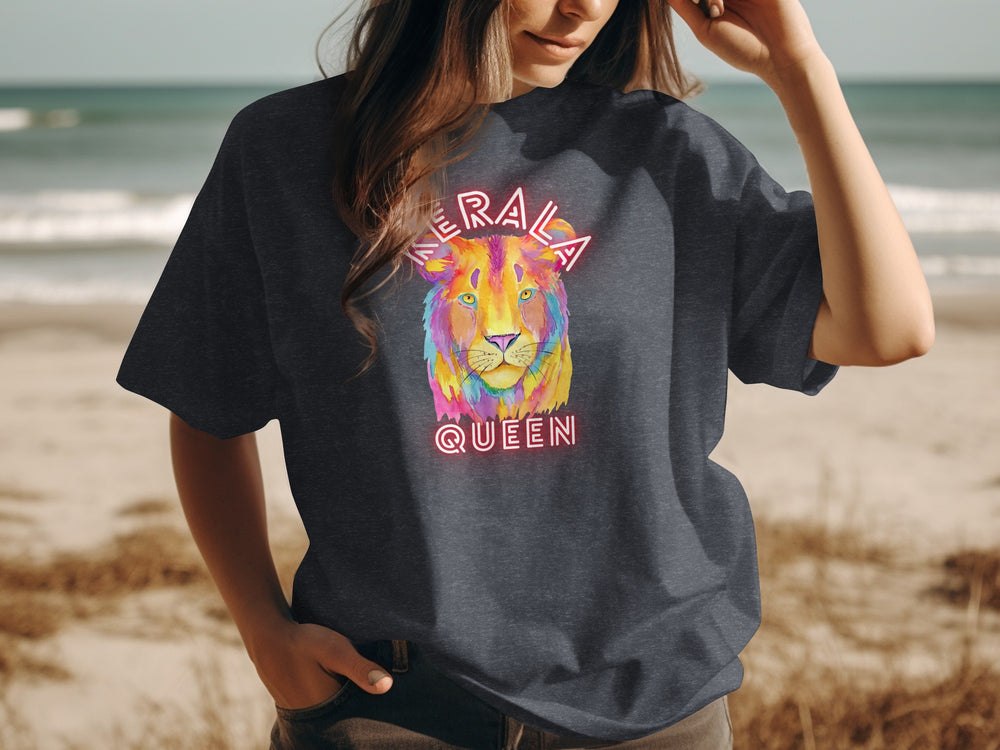 Kerala Queen Colorful Lion Graphic T-Shirt