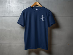 Navy Blue Premium Inscribed T-Shirt Casual Fashion