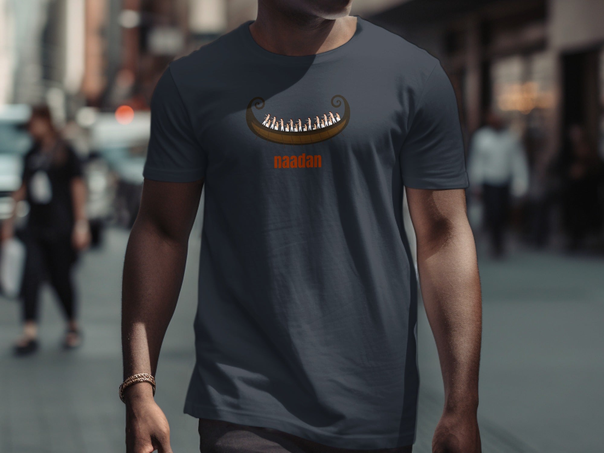 Stylish Graphic Tee With Unique Viking Ship Design