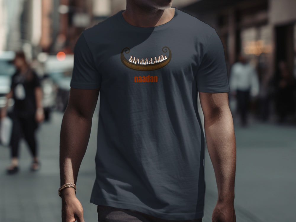 Stylish Graphic Tee With Unique Viking Ship Design