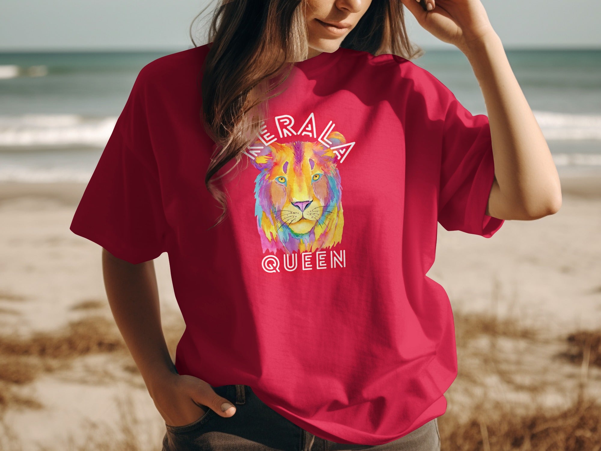 Vibrant Kerala Queen Lion Graphic T-Shirt