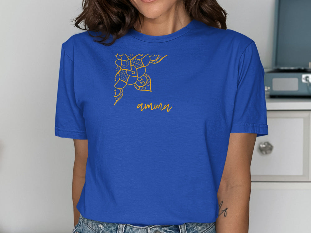 Amma Illustration Design Blue T-Shirt